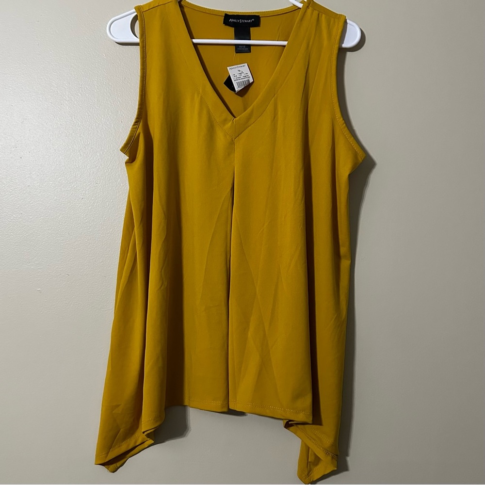 Ashley Stewart Mustard Yellow Sleeveless Top